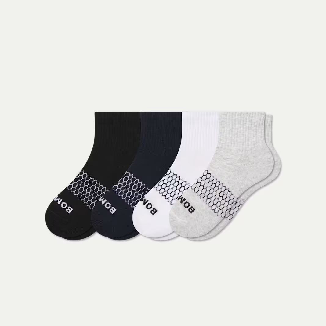 Bombas Youth Solids Quarter Sock 4-Pack