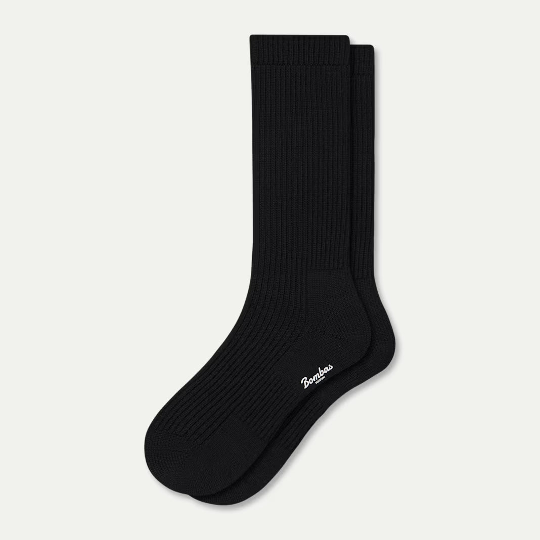 Bombas Men's Merino Cashmere Blend Fine Rib Calf Socks