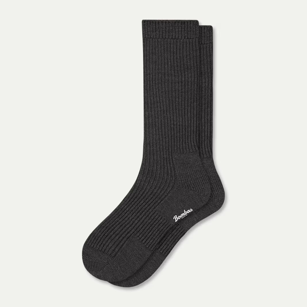 Bombas Men's Merino Cashmere Blend Fine Rib Calf Socks