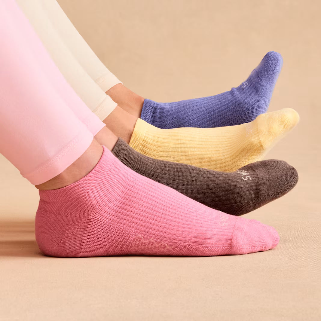 Bombas Women's Modern Rib Ankle Socks(dried rose)