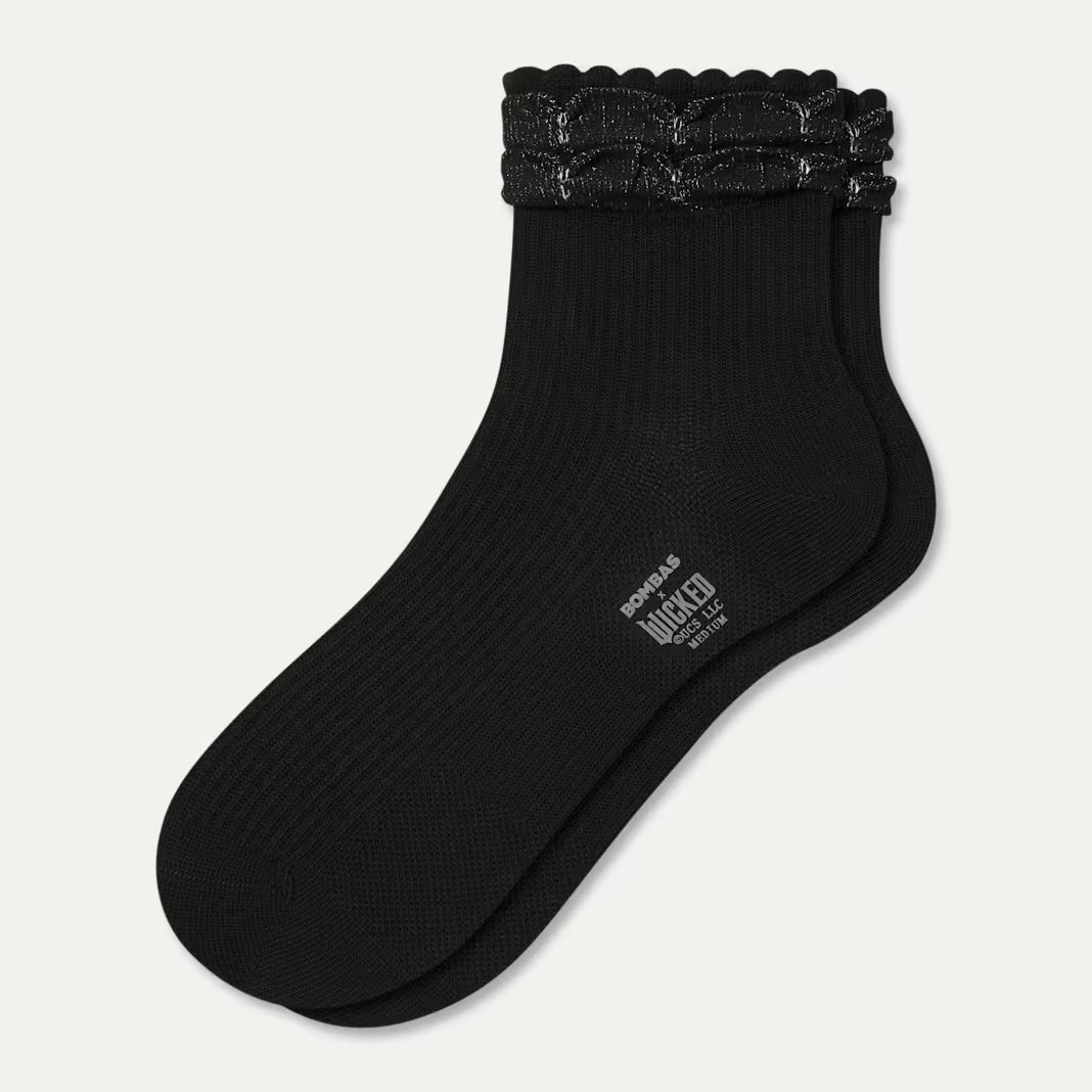 Wicked x Bombas Ruffle Quarter Socks