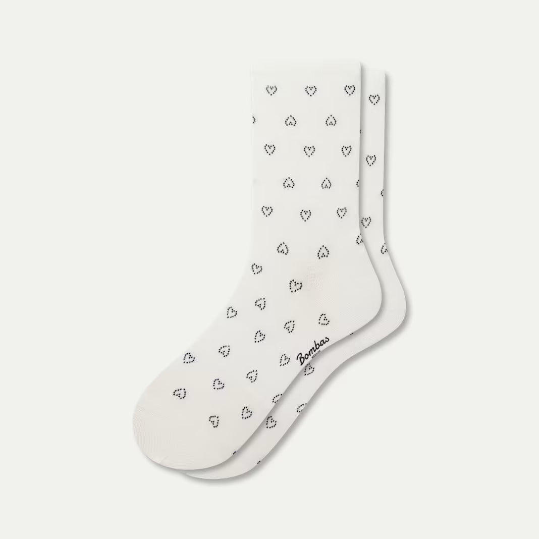 Women’s Hearts Lightweight Half Calf Socks
