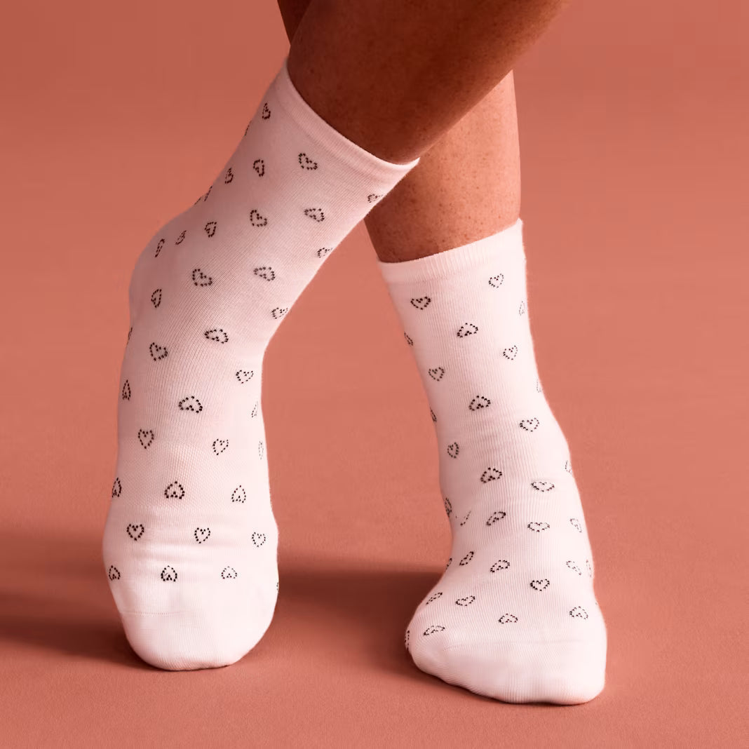Women’s Hearts Lightweight Half Calf Socks