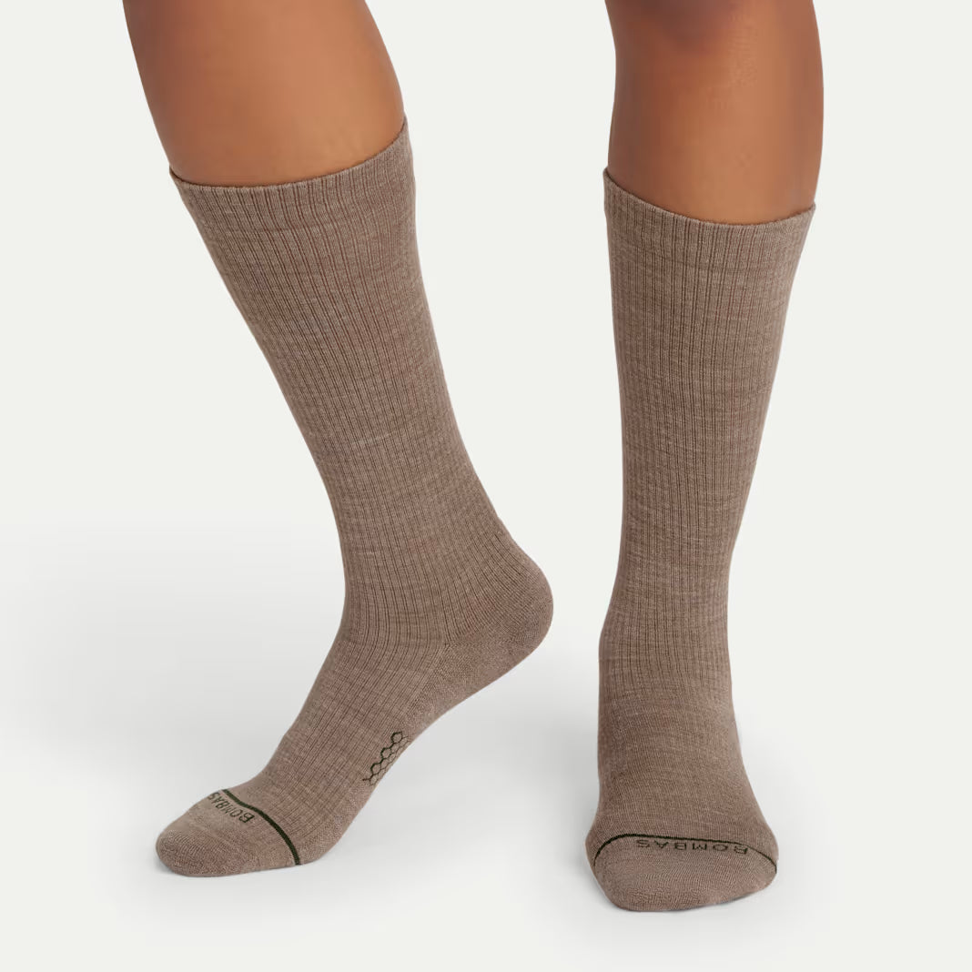 Men's Merino Wool Blend Modern Rib Calf Socks