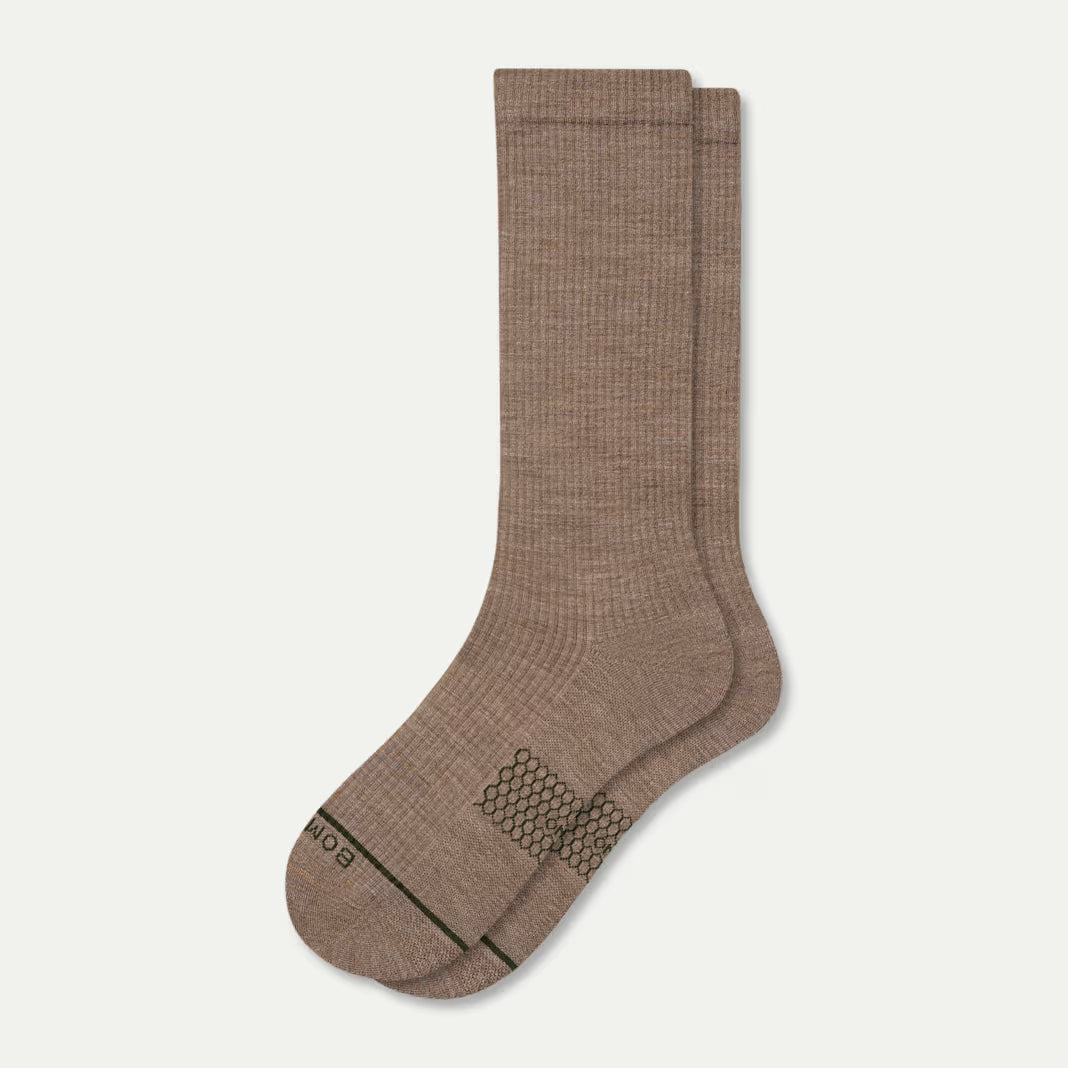 Men's Merino Wool Blend Modern Rib Calf Socks