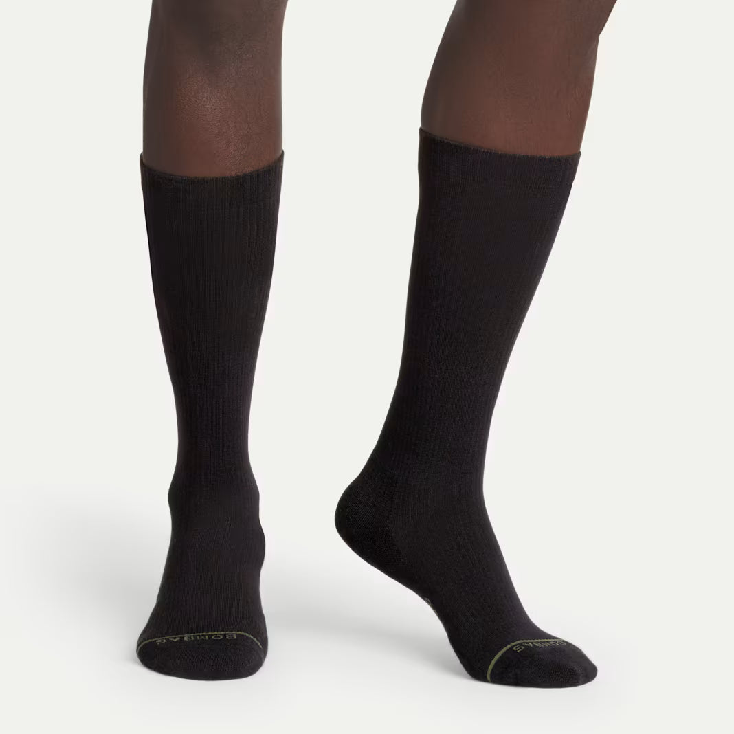 Bombas Men's Merino Wool Blend Modern Rib Calf Socks