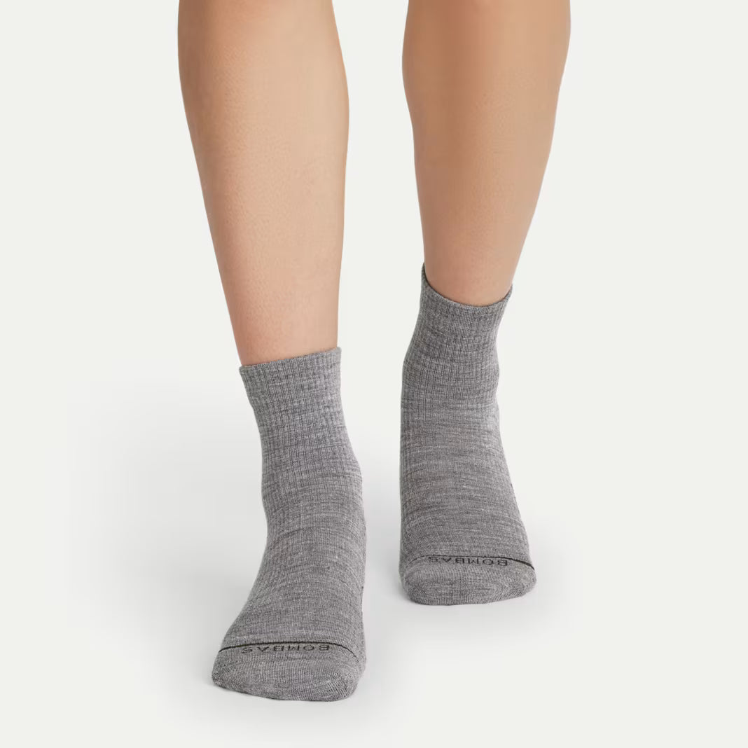 Women's Merino Wool Blend Modern Rib Quarter Sock 4-Pack
