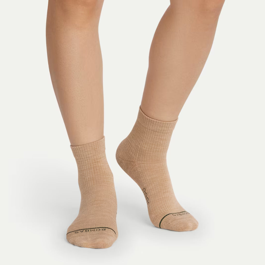 Women's Merino Wool Blend Modern Rib Quarter Sock 4-Pack