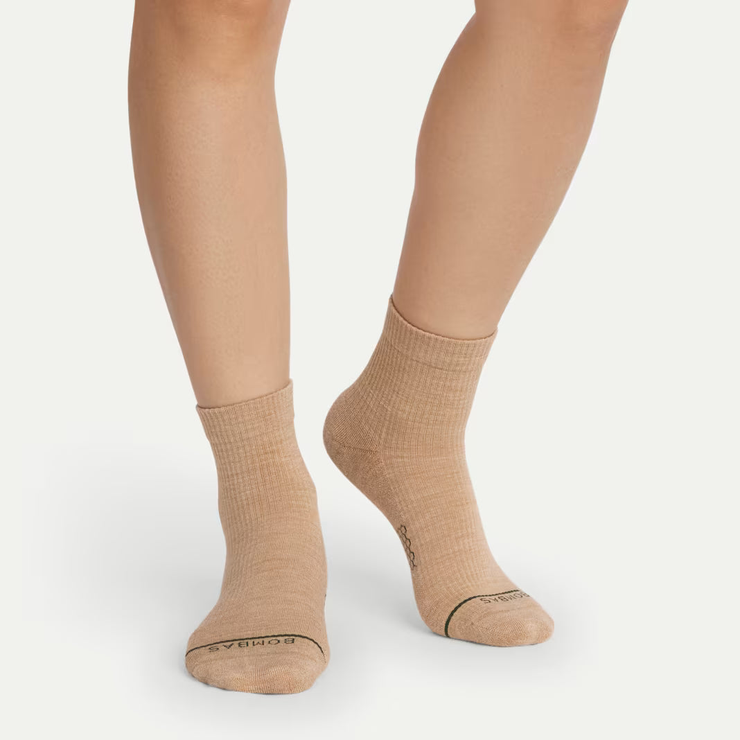 Women's Merino Wool Blend Modern Rib Quarter Sock 4-Pack