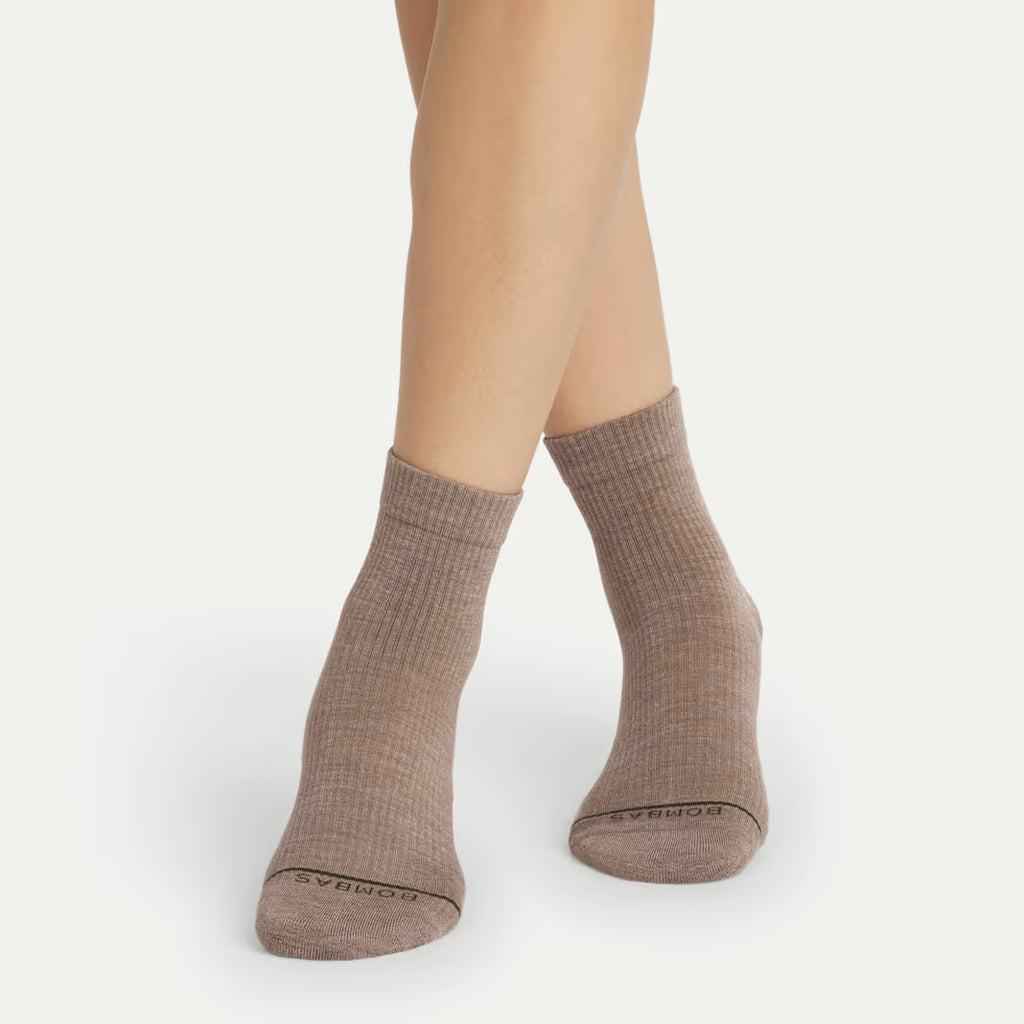 Women's Merino Wool Blend Modern Rib Quarter Sock 4-Pack
