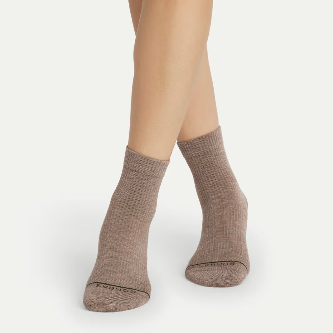 Women's Merino Wool Blend Modern Rib Quarter Sock 4-Pack