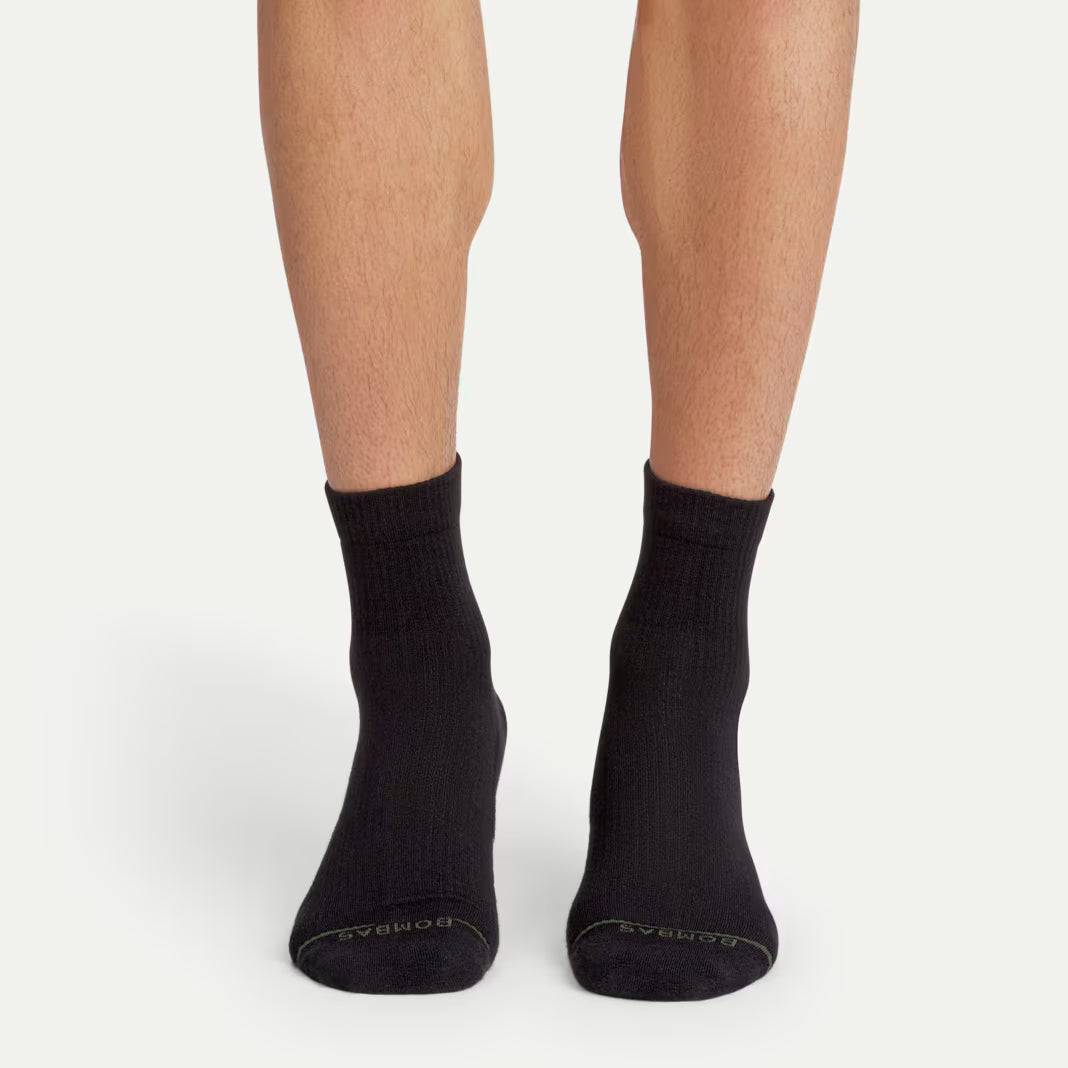 Men's Merino Wool Blend Modern Rib Quarter Socks