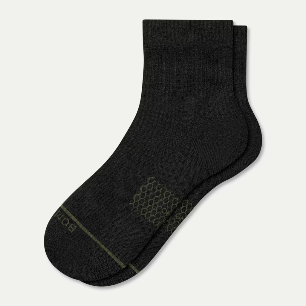 Men's Merino Wool Blend Modern Rib Quarter Socks