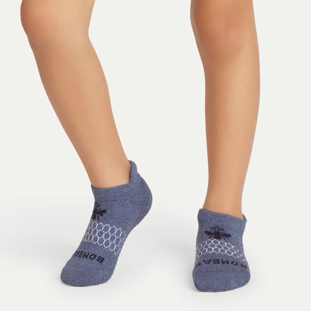 Junior Marl Gripper Ankle Sock 4-Pack