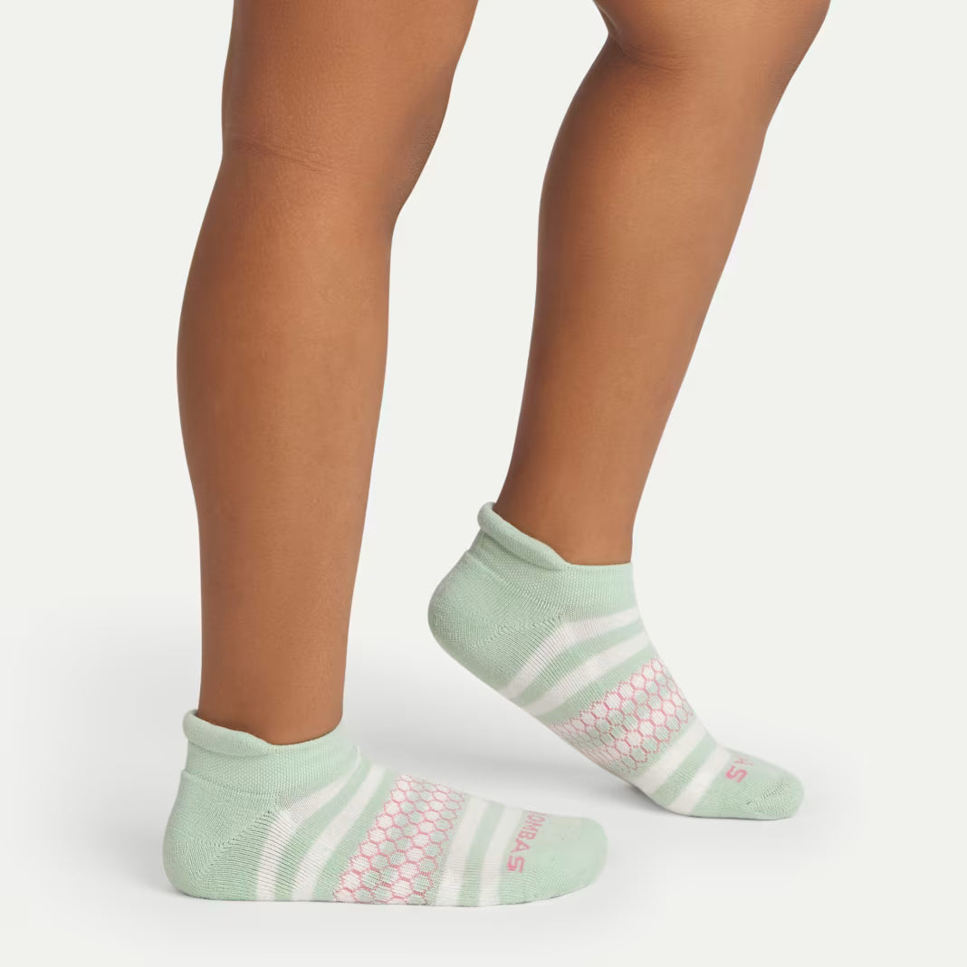 Bombas Youth Ankle Sock 8-Pack(mint stripe mix)