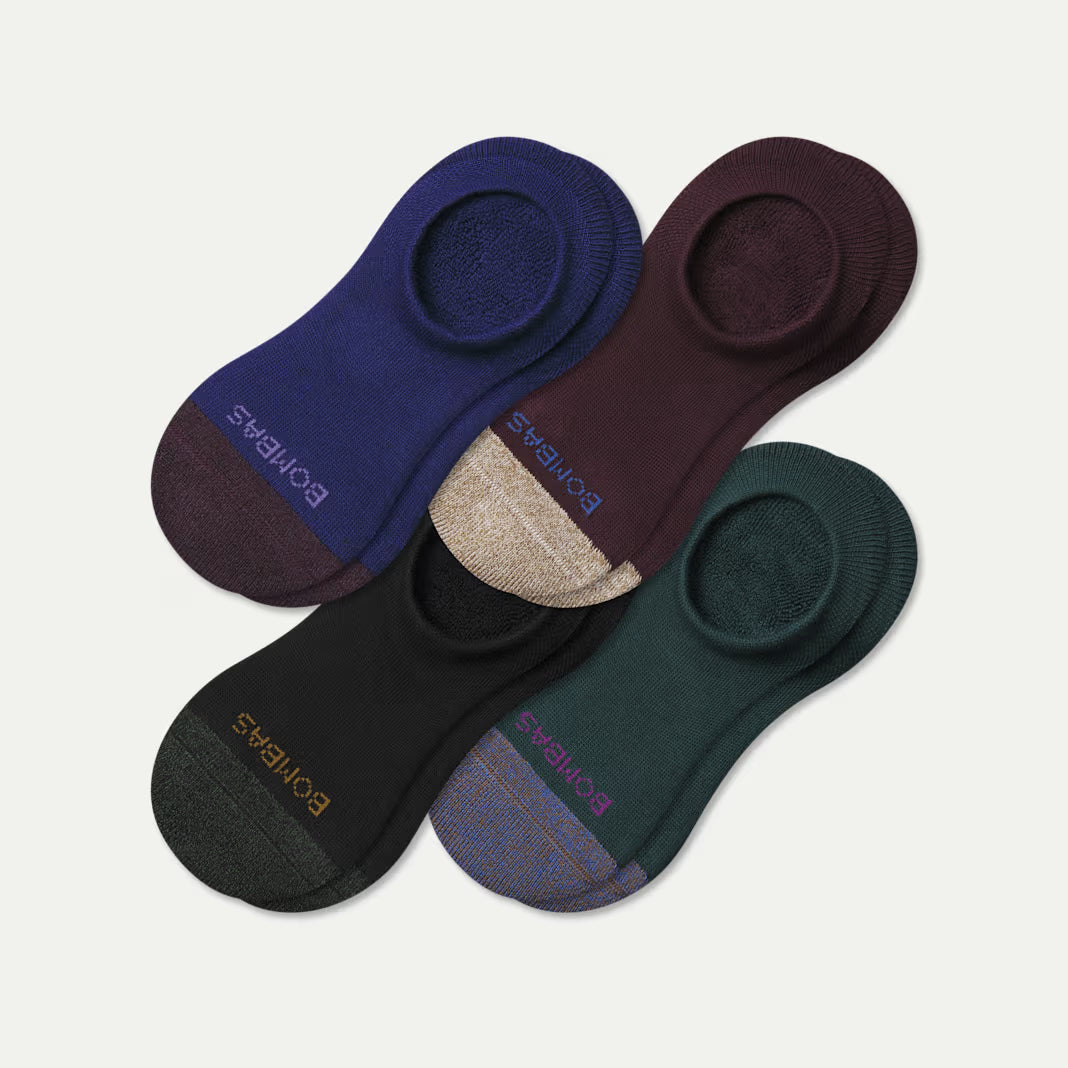 Women's Cushioned No Show Sock 4-Pack Black Pine Mix