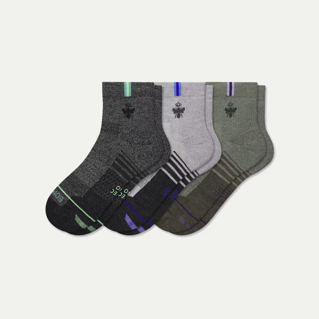 Women's Merino Wool Blend Run Quarter Sock 3-Pack