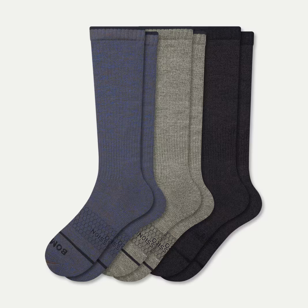 Women's Merino Wool Blend Everyday Compression Knee High Sock 3-Pack (15-20mmHg)
