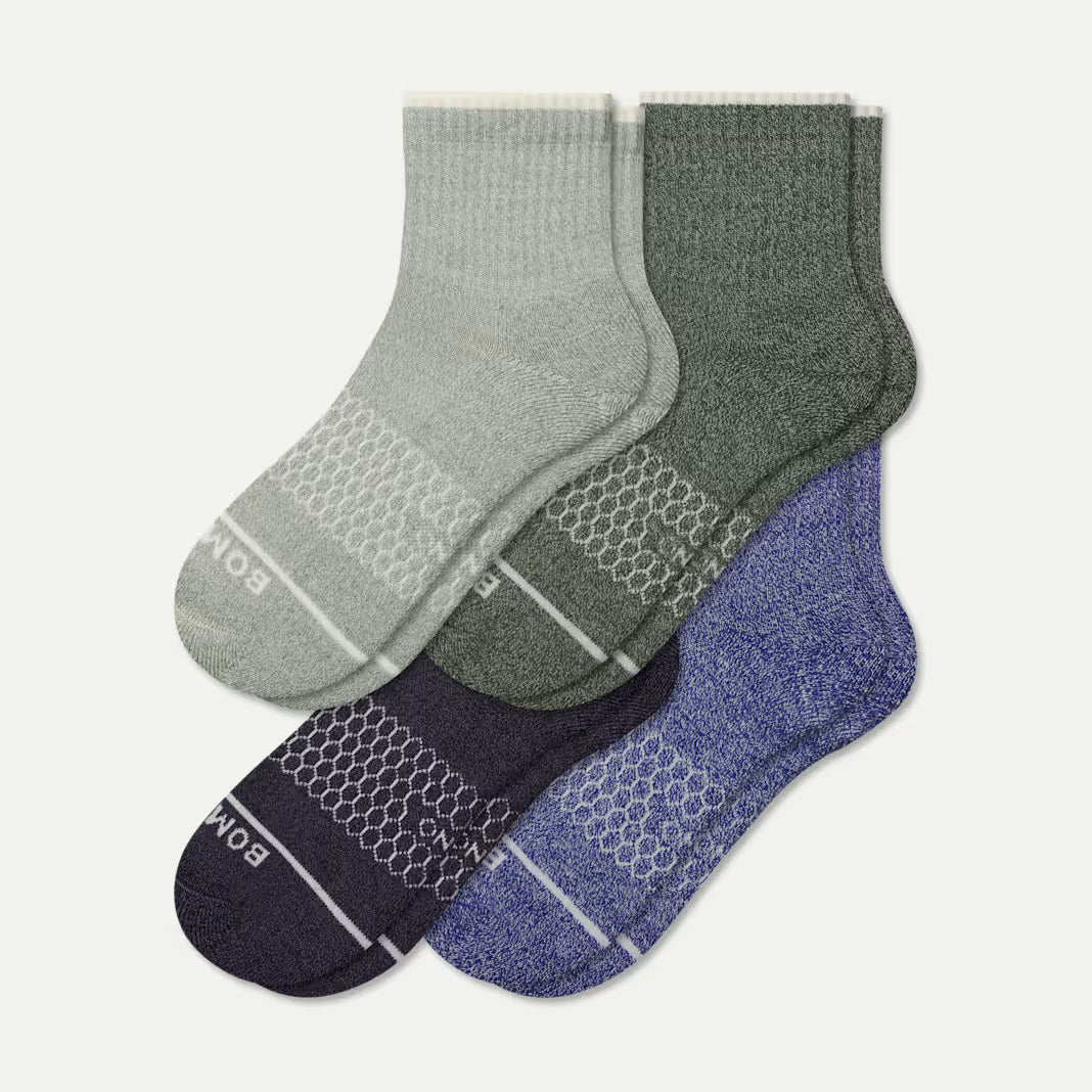 Men's Merino Wool Blend Quarter Sock 4-Pack