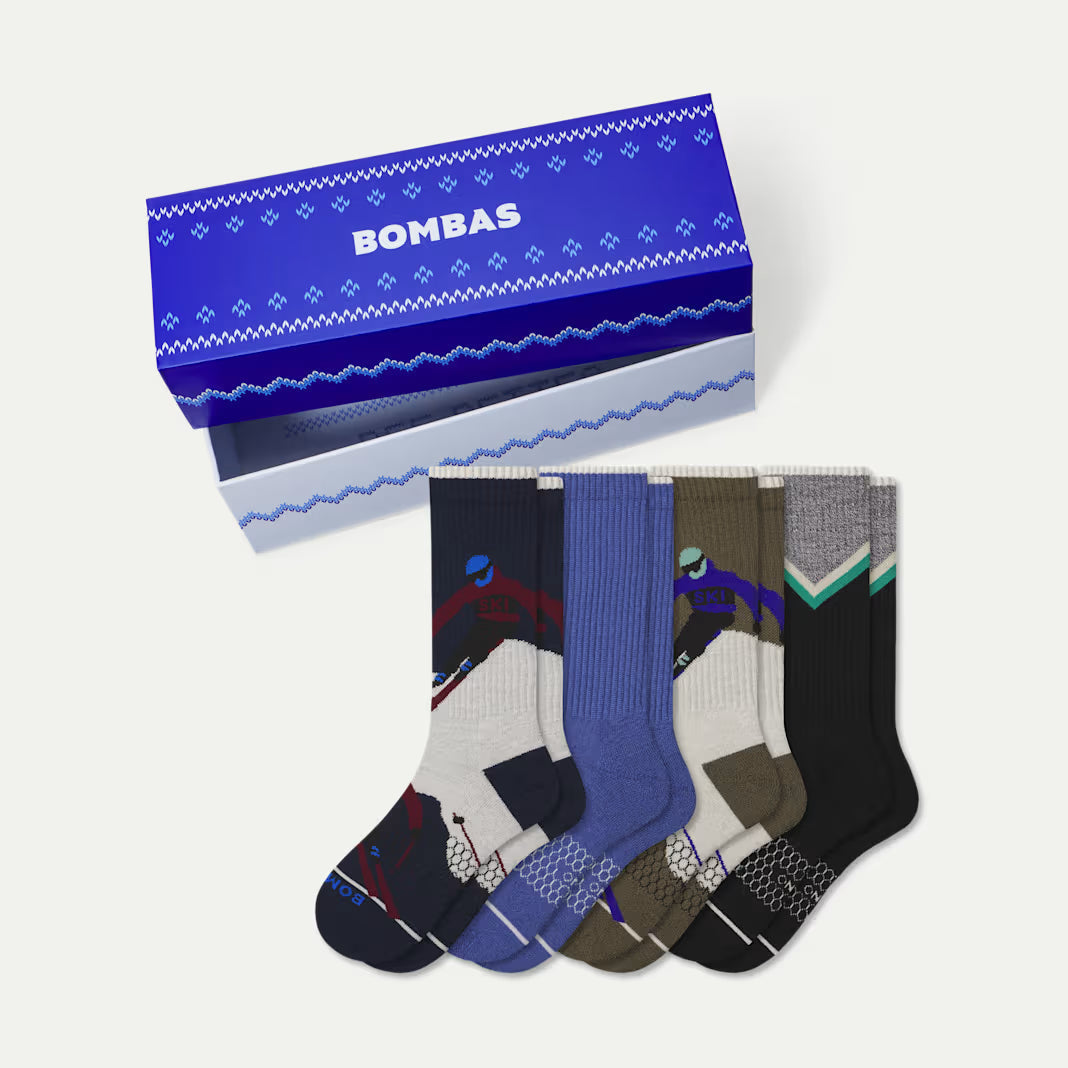 Men's Merino Wool Blend Calf Sock 4-Pack Gift Box