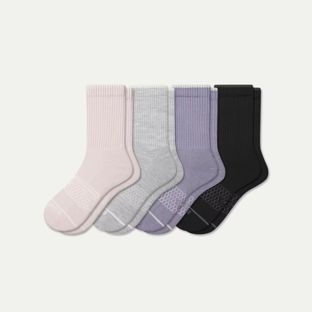 Women's Merino Wool Blend Half Calf Sock 4-Pack
