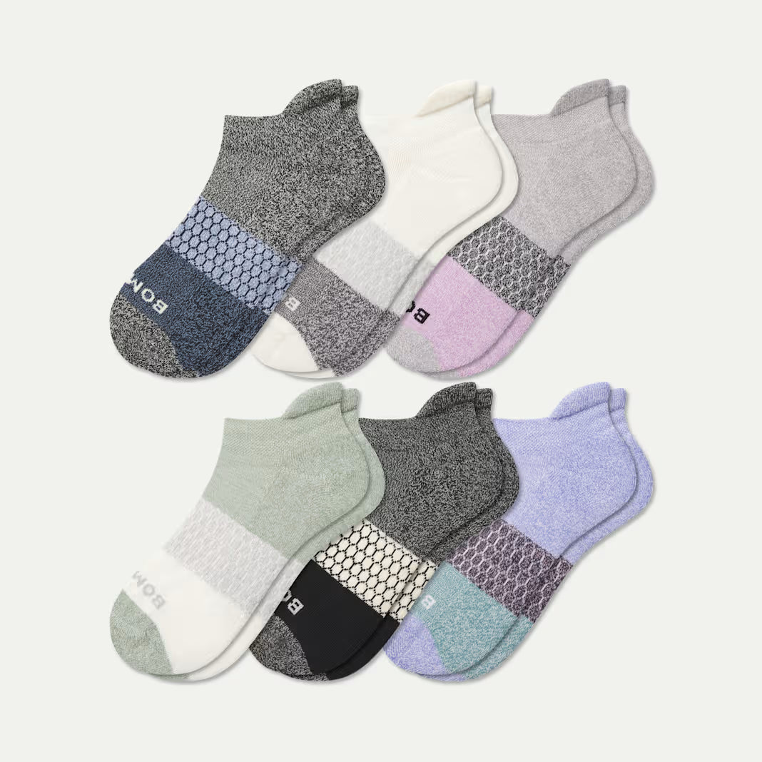 Bombas Youth Tri-Block Ankle Sock 6-Pack