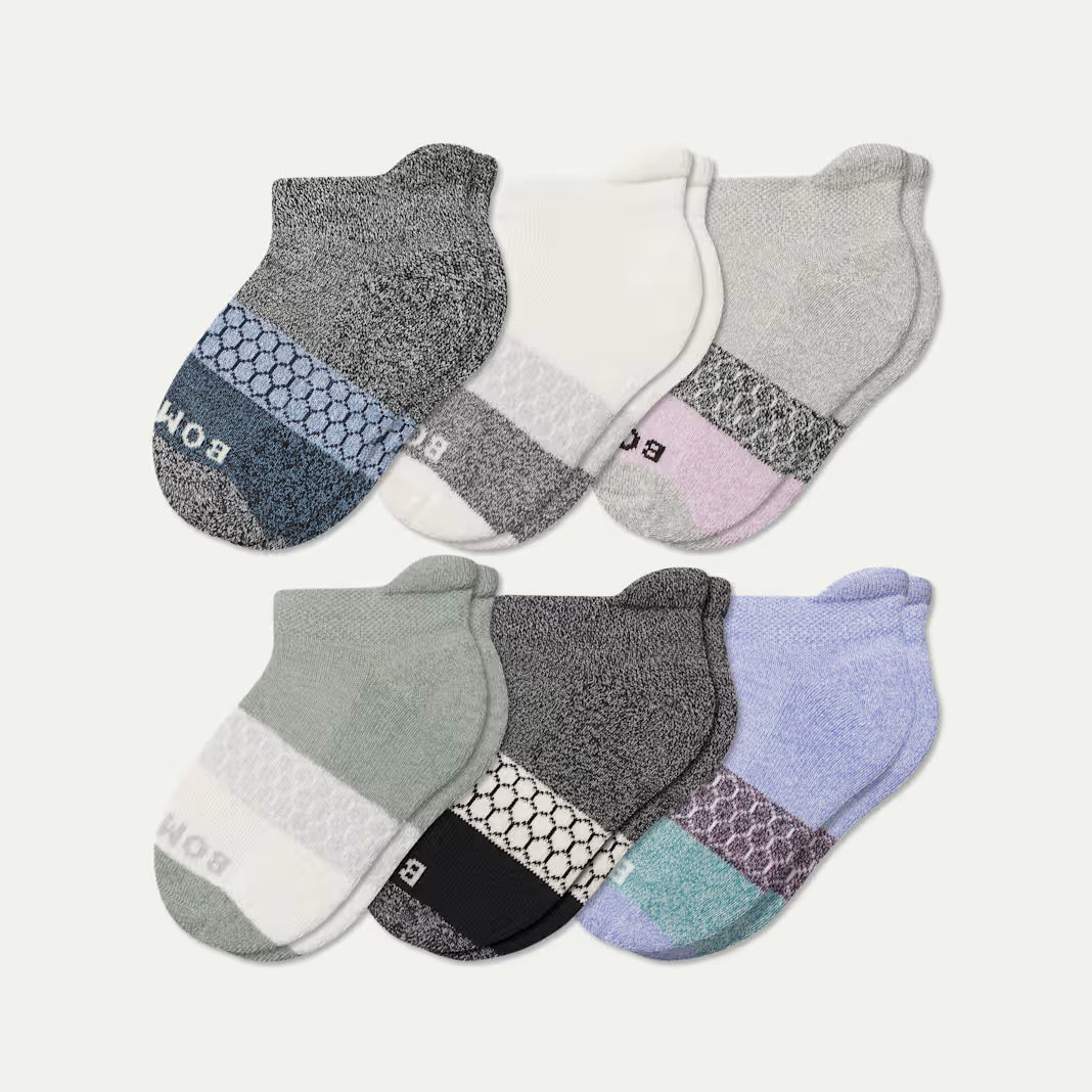 Junior Tri-Block Ankle Sock 6-Pack