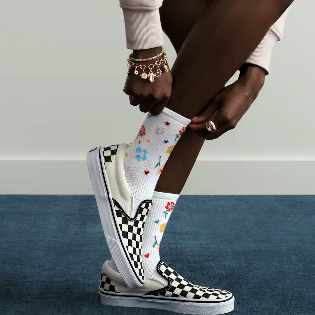 Bombas x Susan Alexandra Floral Embroidered Half Calf Socks