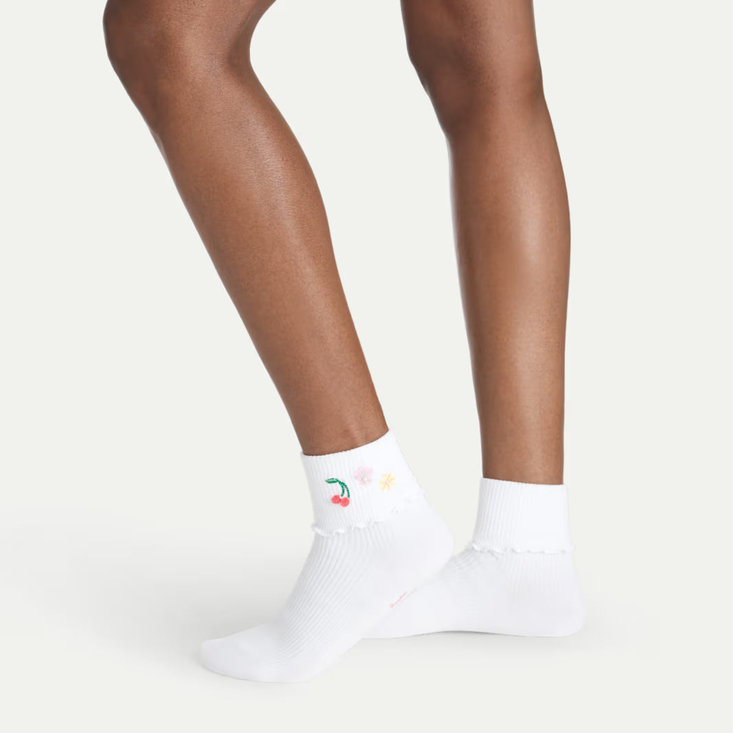 Bombas x Susan Alexandra Embellished Ruffle Rib Quarter Sock 2-Pack