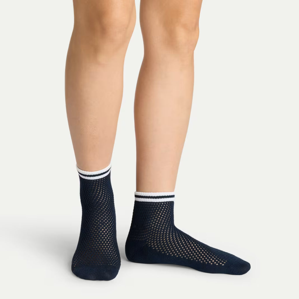 Women's Vintage Stripes Open Knit Quarter Sock 4-Pack