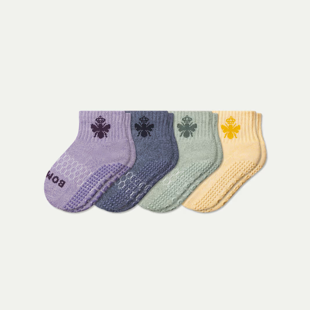 Toddler Marl Gripper Calf Sock 4-Pack