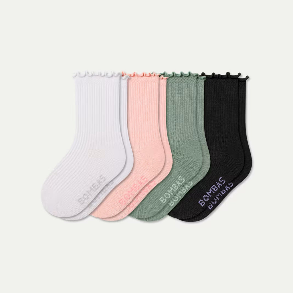 Junior Ruffle Rib Calf Sock 4-Pack