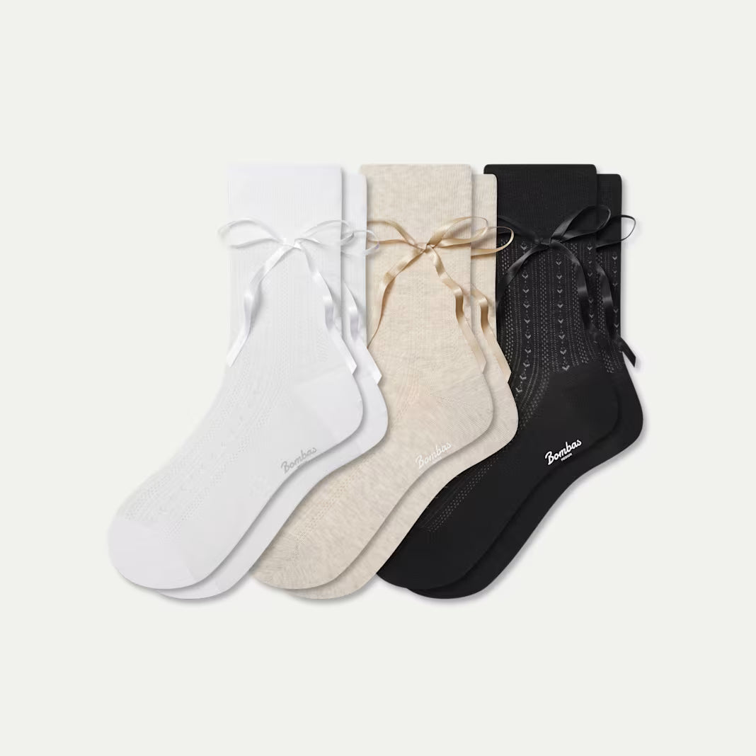 Women’s Pointelle Bow Half Calf Sock 3-Pack