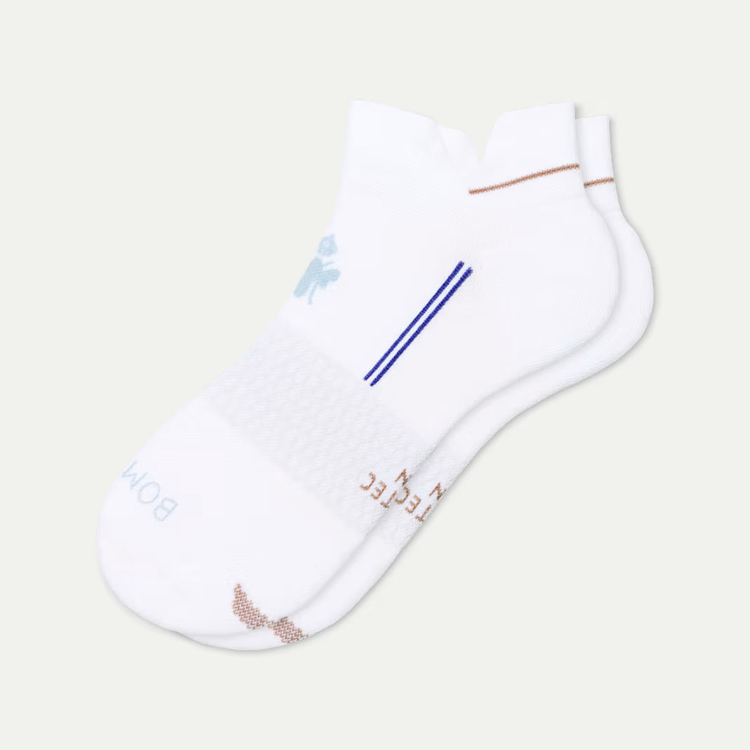 Bombas Women's Run Ankle Socks(White Plum)
