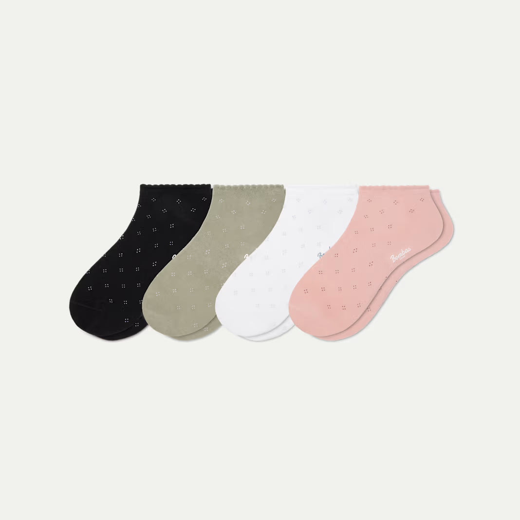 Women’s Scallop Lightweight Ankle Sock 4-Pack