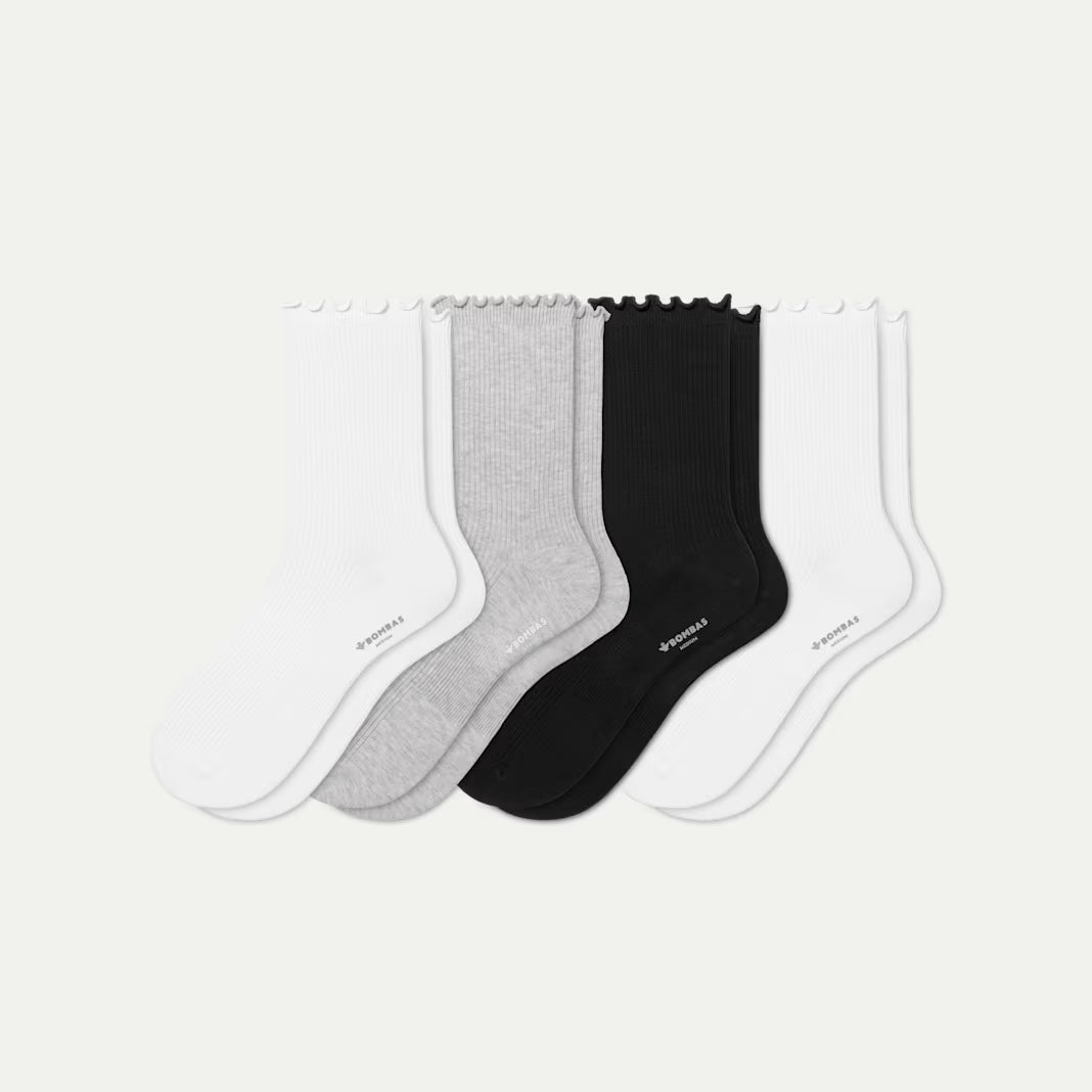 Women's Ruffle Rib Half Calf Sock 4-Pack