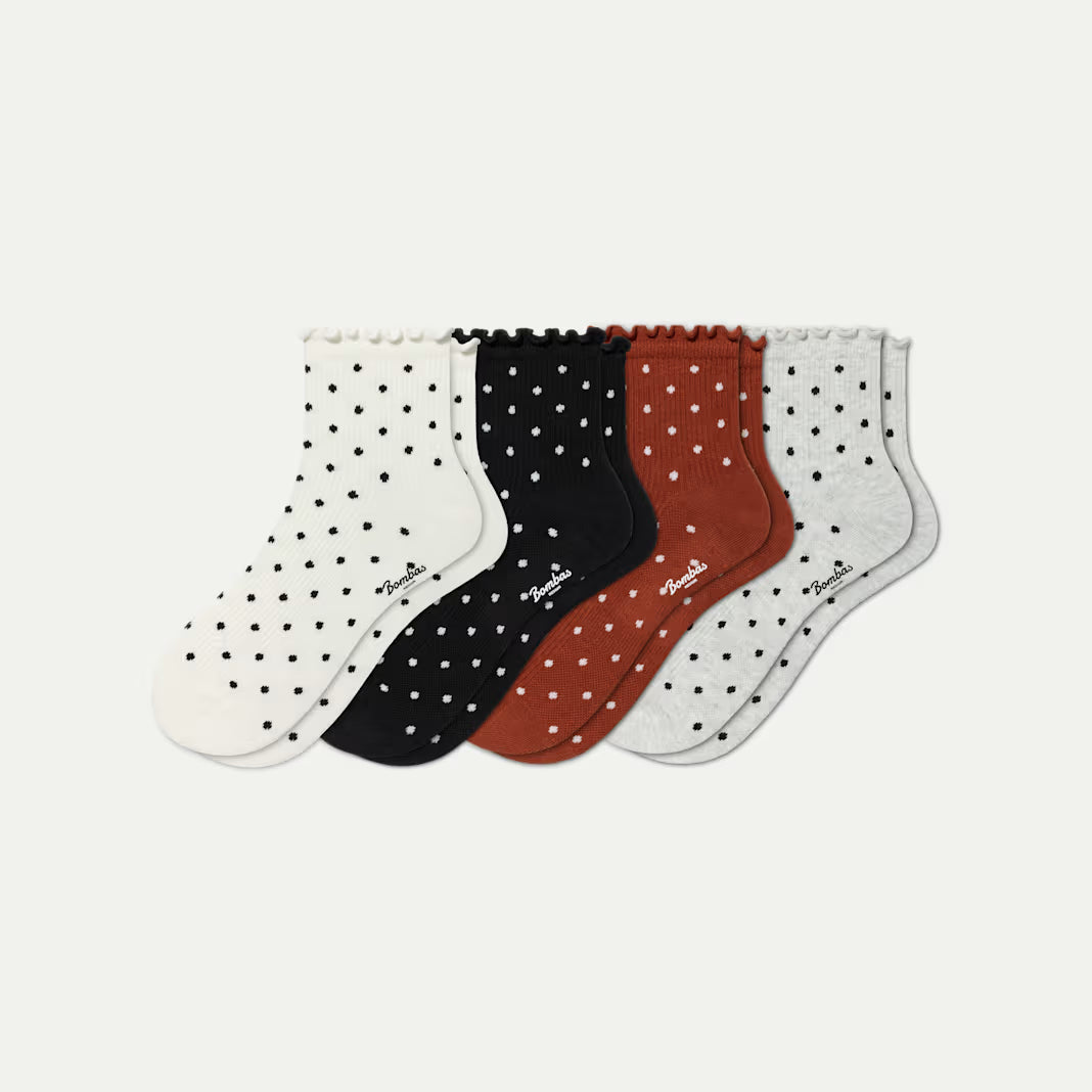 Women's Ruffle Rib Quarter Sock 4-Pack