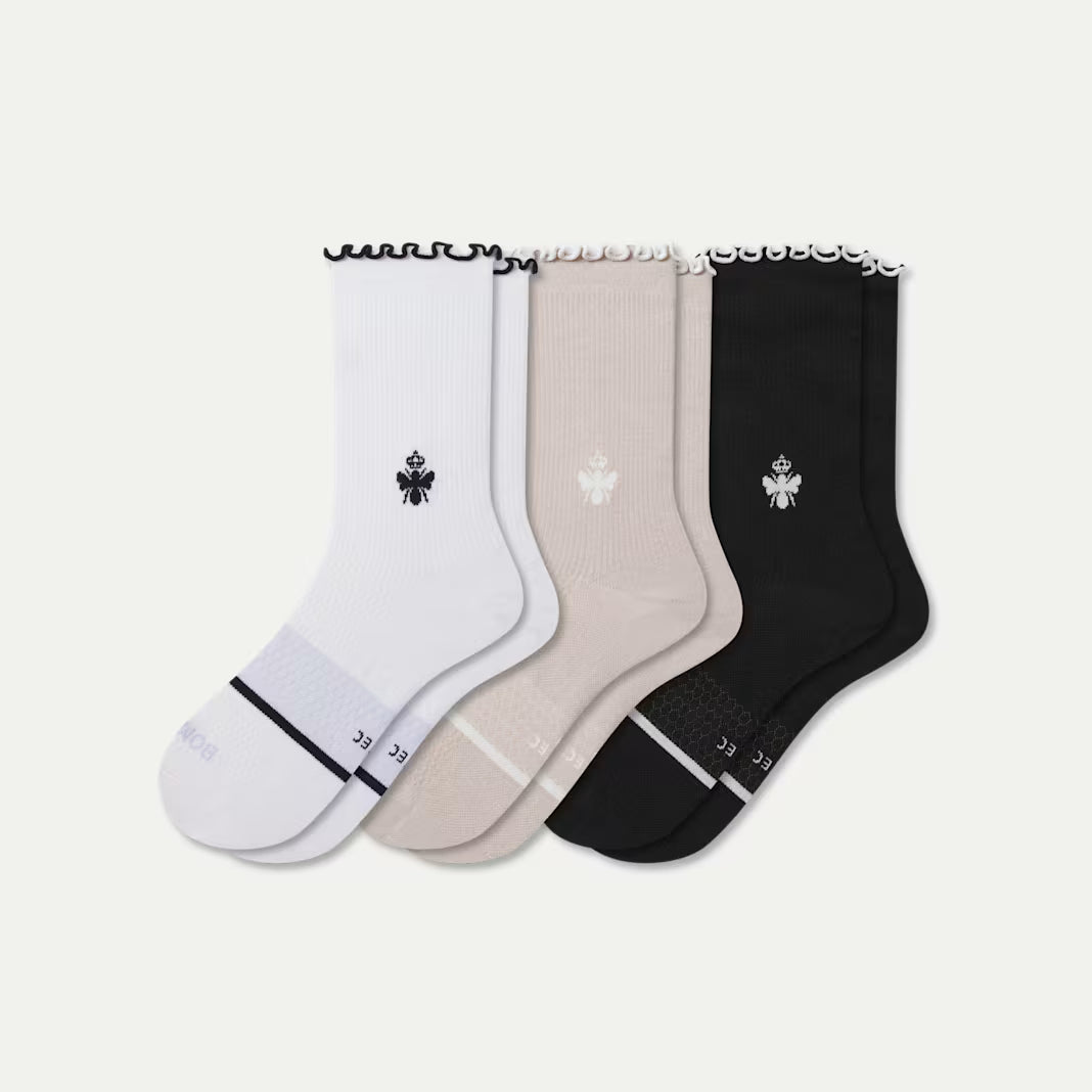 Women’s Ruffle Sport Half Calf Sock 3-Pack