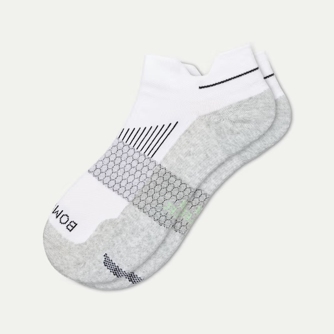 Bombas Men's Run Ankle Socks(white heather)