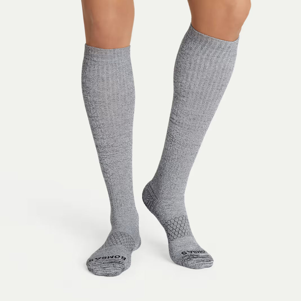 Women's Travel Compression Sock and Gripper Slipper 2-Pack