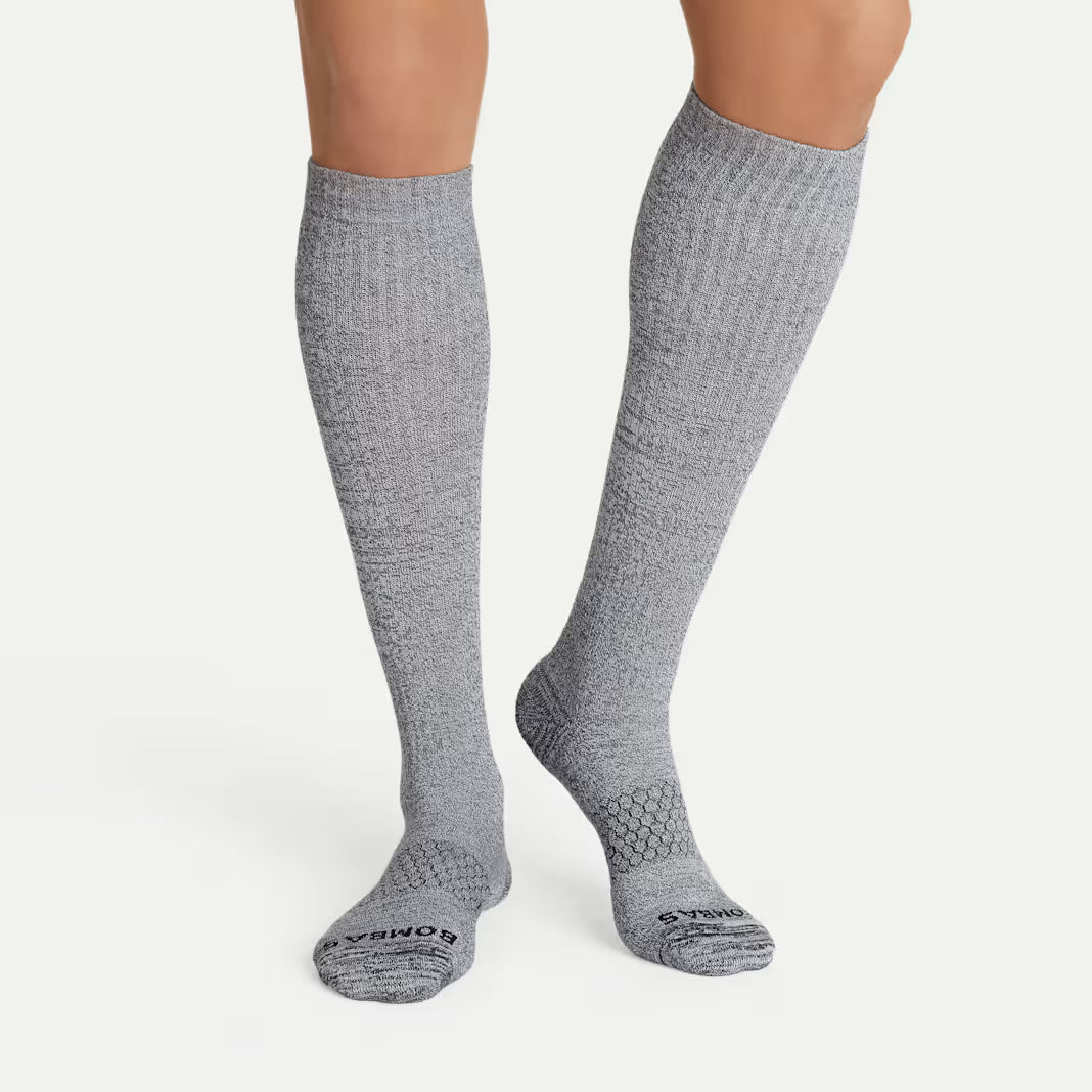 Women's Travel Compression Sock and Gripper Slipper 2-Pack