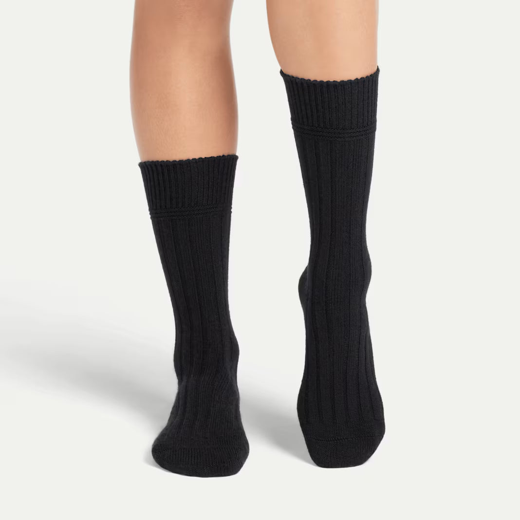 Men's Merino Cashmere Blend Rib Calf Socks