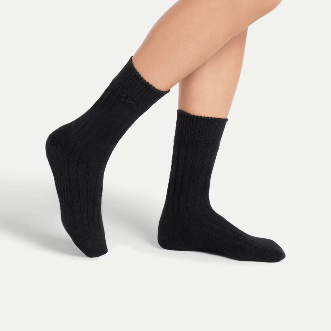 Men's Merino Cashmere Blend Rib Calf Socks
