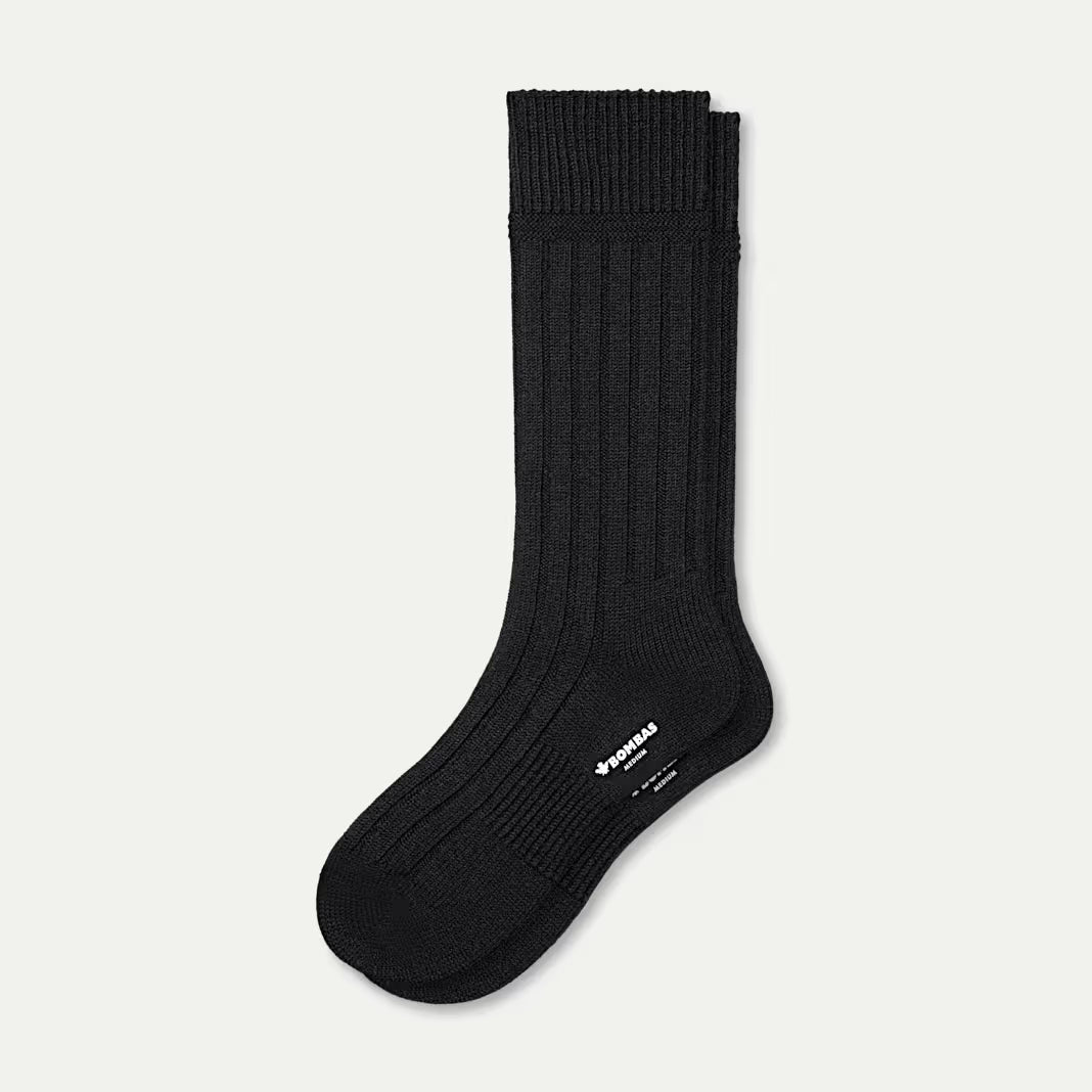 Men's Merino Cashmere Blend Rib Calf Socks