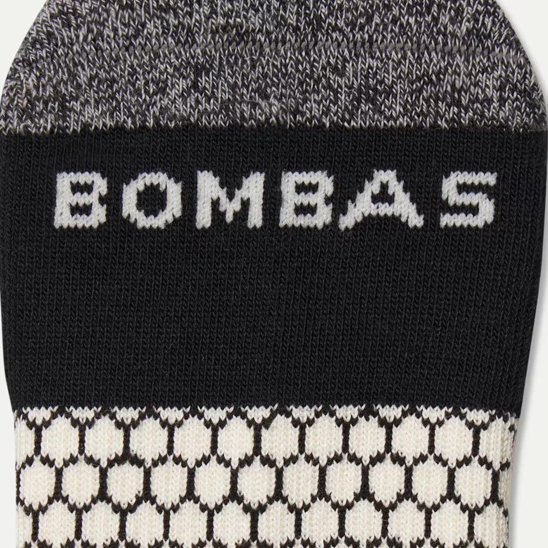 Bombas Women's Tri-Block Ankle Sock(Marled Dark Grey And Cream)