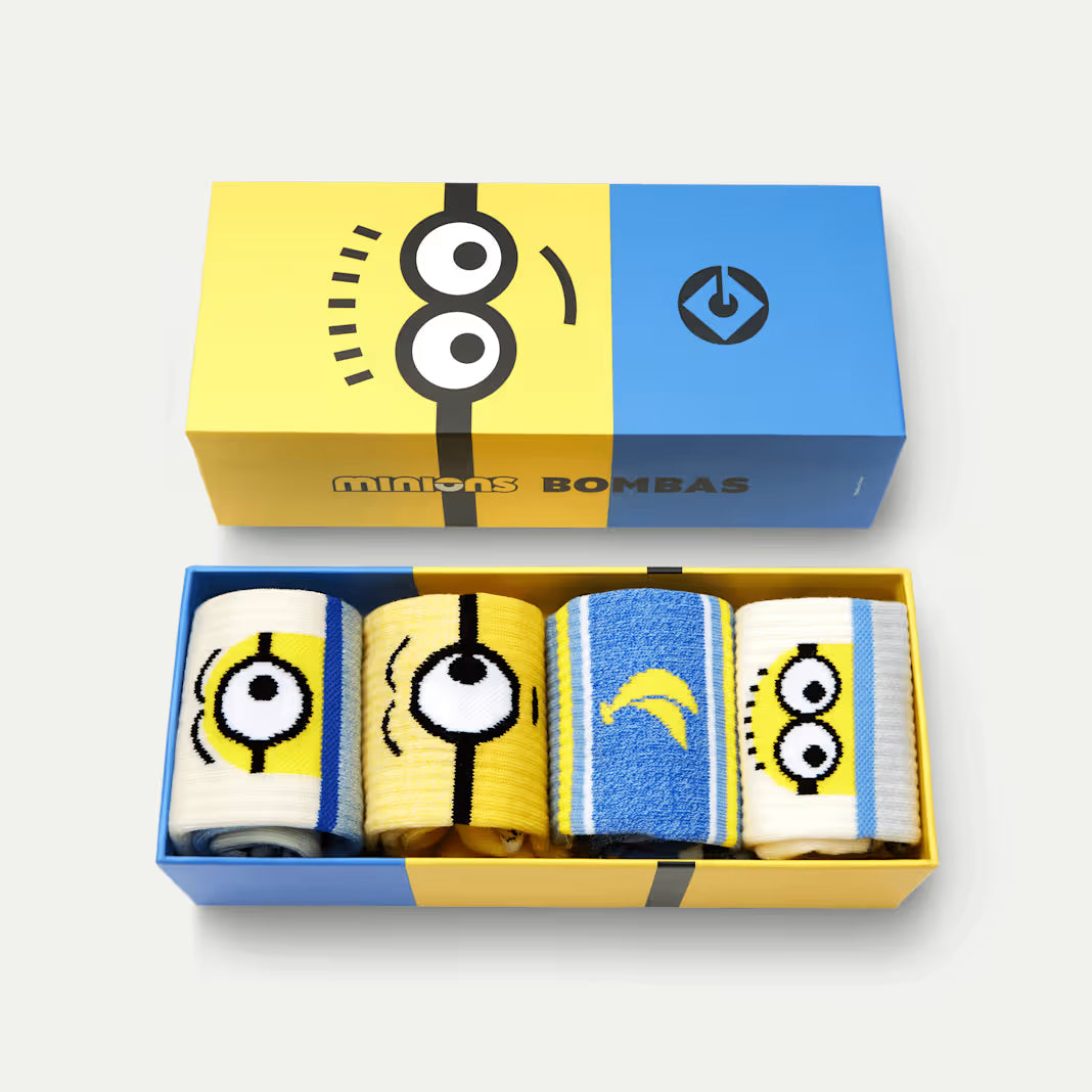 Bombas Youth Minions Calf Sock 4-Pack Gift Box