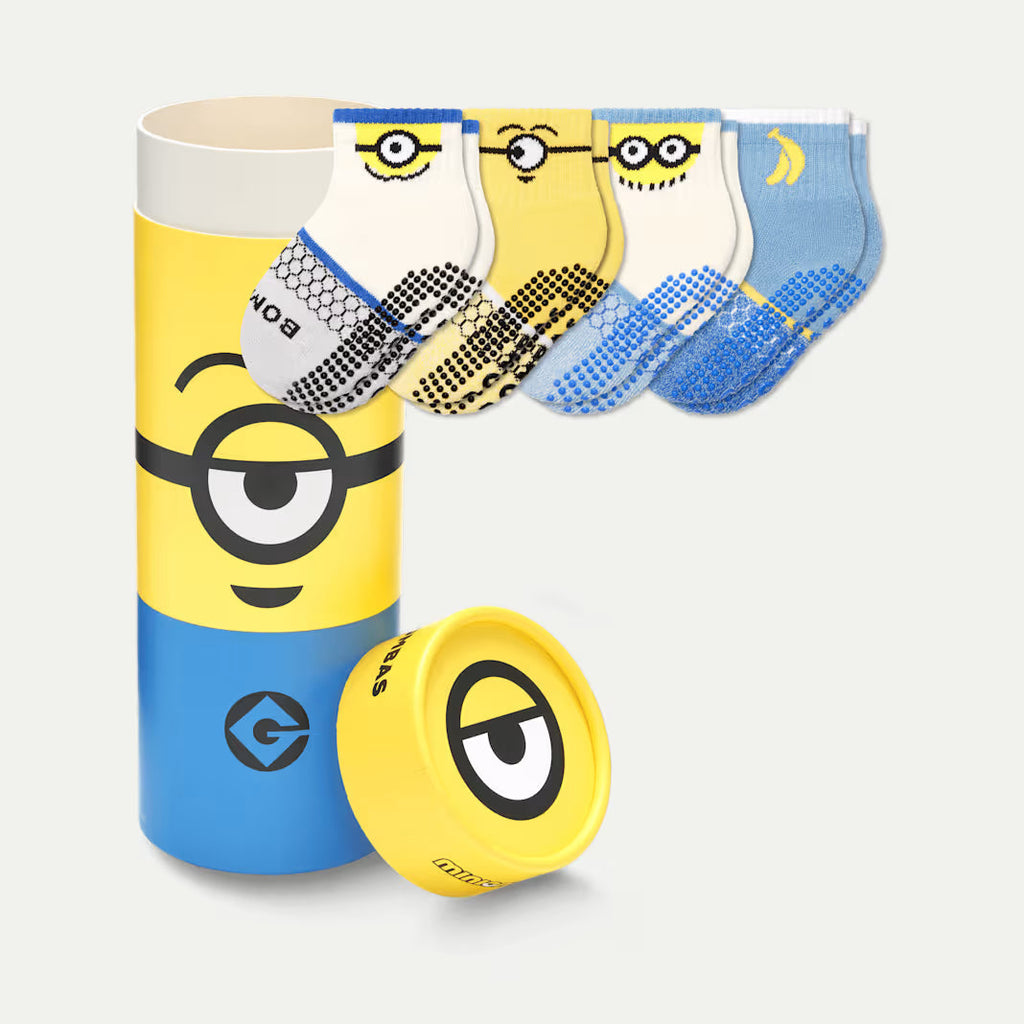 Toddler Minions Gripper Calf Sock 4-Pack Gift Box