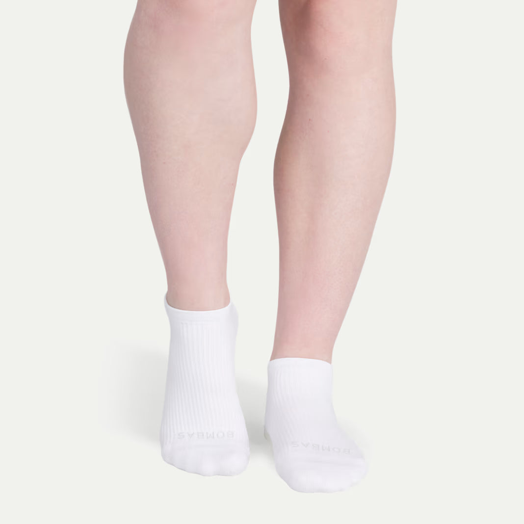 Bombas Women's Modern Rib Ankle Socks(bright white)