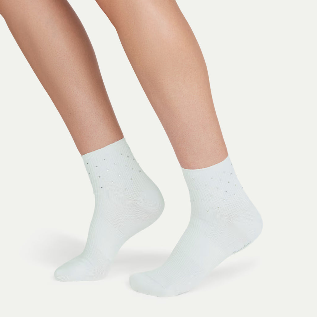 Women’s Rhinestone Rib Quarter Sock 3-Pack
