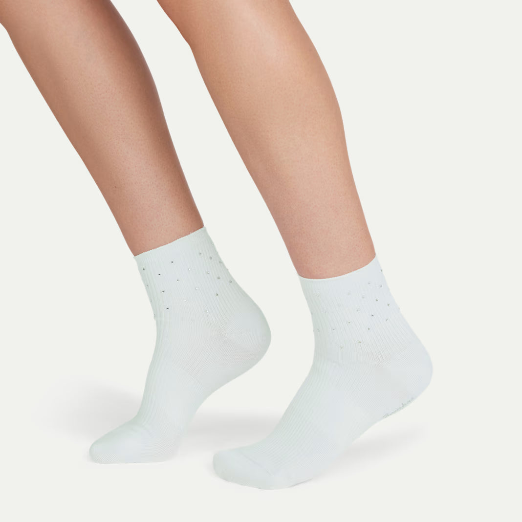 Women’s Rhinestone Rib Quarter Sock 3-Pack